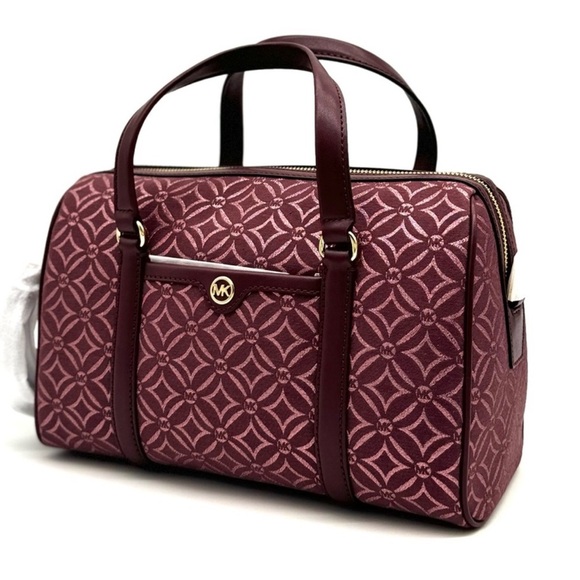 Michael Kors Medium Travel Duffle Satchel Bag Ox Blood Multi (NWT) - Picture 1 of 11